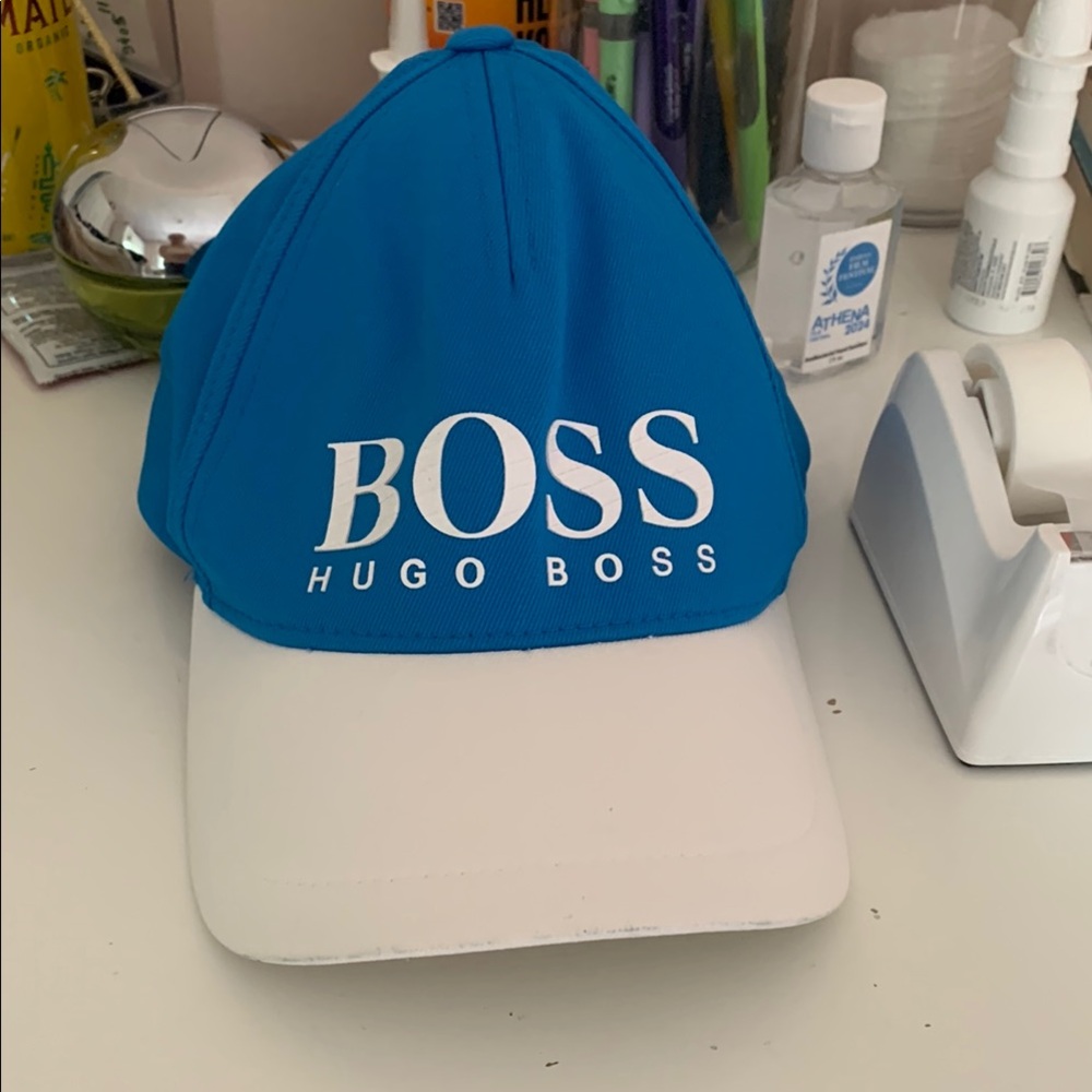 Hugo Boss Vibrant Blue and White Hat